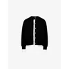 Undercover Womens Black Mesh-layered Round-neck Cotton-knit Cardigan