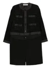 Undercover Wool-blend Tweed Coat In Black