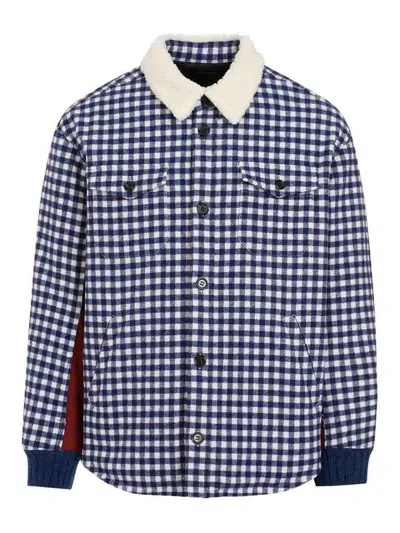 Undercover Wool Bomber Jacket In Blue