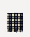 Undercover Wool Check Scarf In Blue