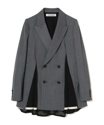 UNDERCOVER WOOL DOUBLE-BREASTED POINTED TOP COAT
