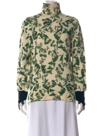 Pre-owned Undercover Wool Floral Print Sweater In Green