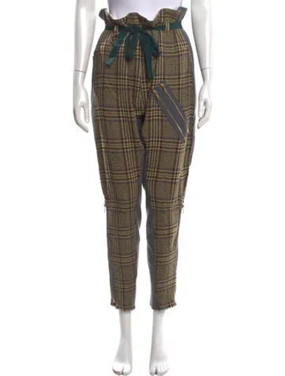 Pre-owned Undercover Wool Straight Leg Pants In Yellow