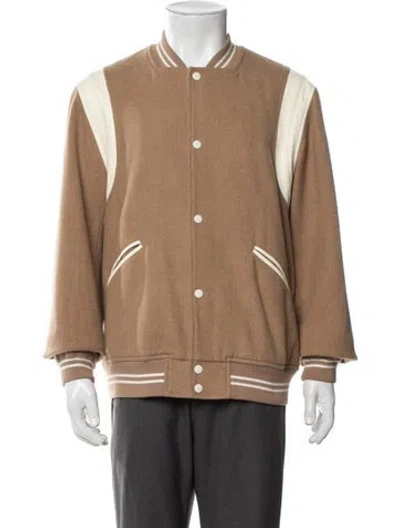 Pre-owned Undercover Wool Striped Varsity Jacket In Brown