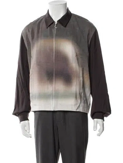 Pre-owned Undercover Wool Tie-dye Print Bomber Jacket In Gray