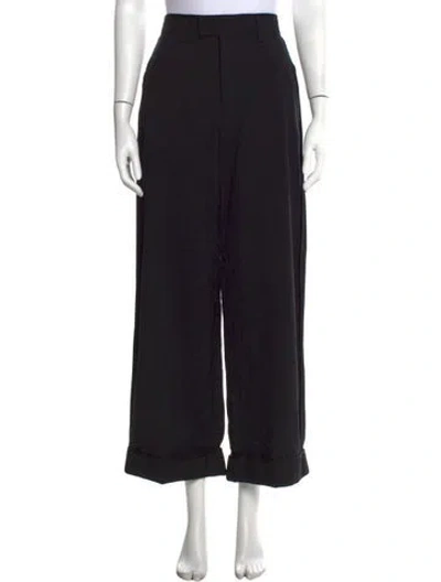 Pre-owned Undercover Wool Wide Leg Pants In Black