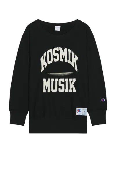 Undercover X Champion Kosmik Musik Sweatshirt In Black