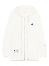 Undercover Hoodie With Double Zipper In White