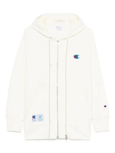 Undercover X Champion Logo-patch Hoodie In White