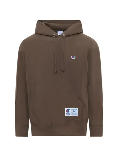 Undercover X Champion Logo-detail Hoodie In Gray