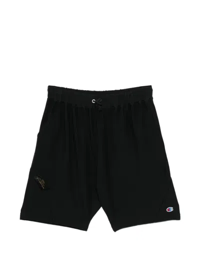Undercover X Champion Logo-embossed Shorts In Black