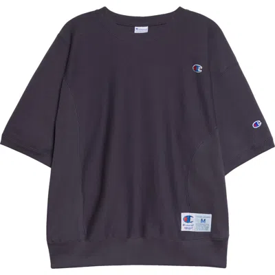 Undercover X Champion Short Sleeve Cotton Fleece Sweatshirt In Purple