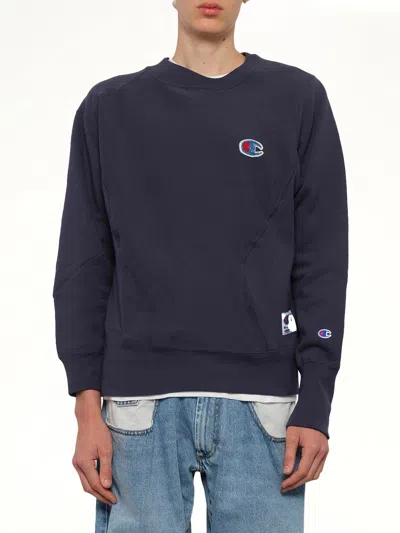 Undercover X Champion Sweatshirt In Blue