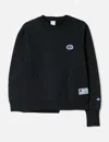 Undercover X Champion Uc2e1801-1 Curved Sweatshirt In Black