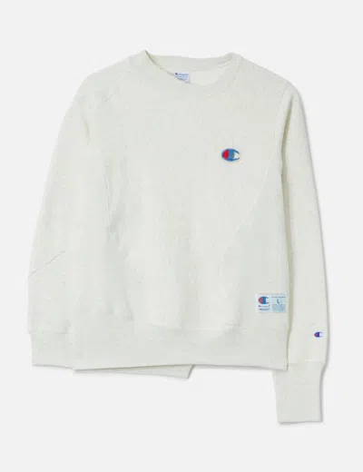 Undercover X Champion Uc2e1801-1 Curved Sweatshirt In White