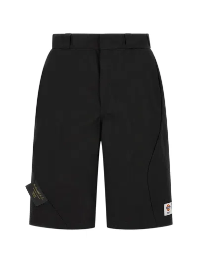 Undercover X Dickies Asymmetric-stitch Logo-patch Shorts In Multi
