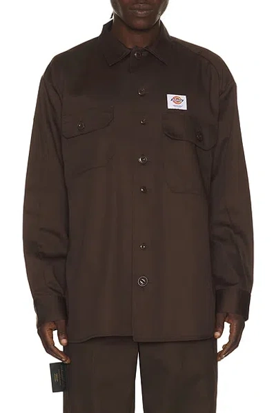 Undercover X Dickies Button-down Pocket-details Shirt In Brown