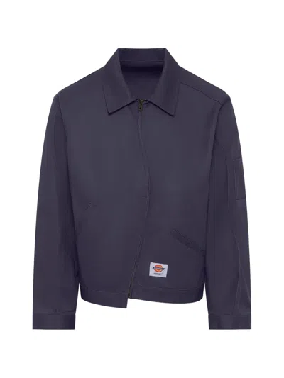 Undercover X Dickies Curved-zip Shirt Jacket In Blue