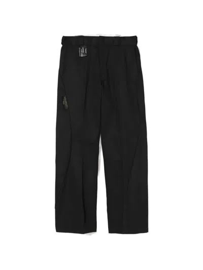 Undercover X Dickies Logo-patch Straight-leg Trousers In Black