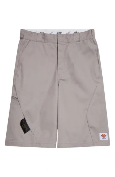 Undercover X Dickies Logo-patch Twill Shorts In Gray