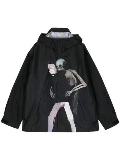 Undercover X Helen Verhoeven Printed Hooded Jacket In Black
