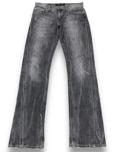 Pre-owned Undercover X Uniqlo Vintage Uniqlo Faded Twisted Leg Bootcut Ripped Grunge Jeans In Black
