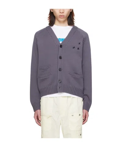 Undercover Y-neck Long-sleeved Cardigan In Gray