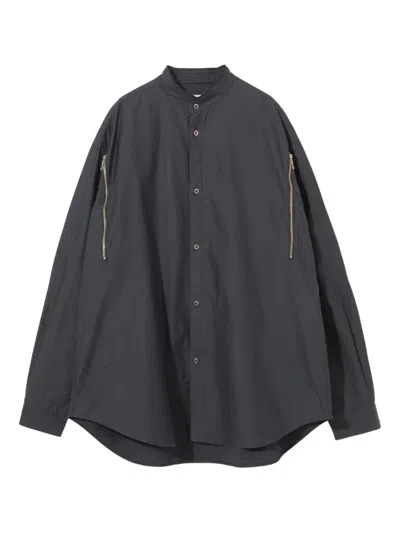 Undercover Zip-detail Cotton Shirt In Gray