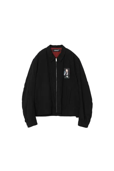 Undercover Zip Up Jacket With Portrait Patch Black