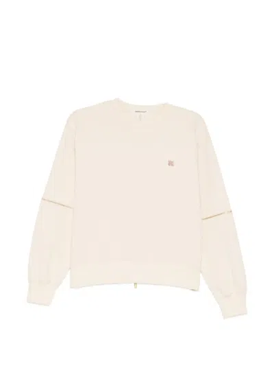 Undercover Zip-detail Crystal-embellished Sweater In Burgundy