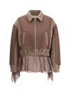 Undercover Colorblock Blouson Jacket In Brown
