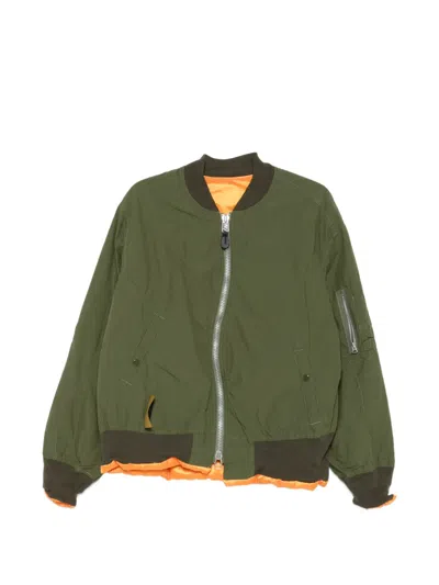 Undercover Zip-up Bomber Jacket In Green