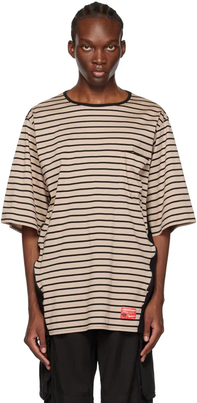Undercoverism Beige Striped T-shirt In Beg Border
