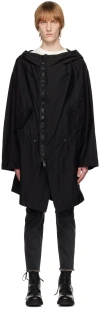 Undercoverism Black Offset Zip Coat In Black