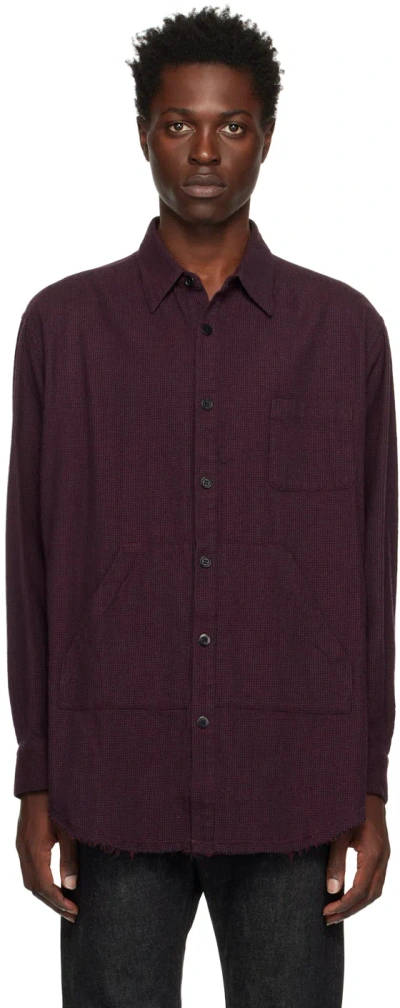 Undercoverism Burgundy Check Shirt In Bordaux Ck