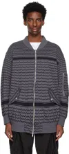 Undercoverism Gray Graphic Bomber Jacket In Char Base