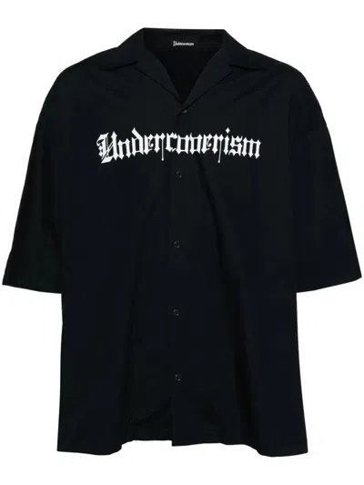 Undercoverism Logo-print Cotton Shirt In Blue