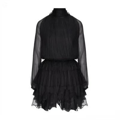 Underflirty Women's Black Alinka Mini Silk Dress