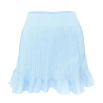 Underflirty Women's Breeze Blue Linen Skirt