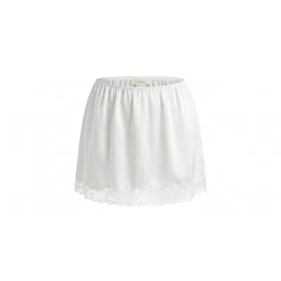 Underflirty Women's Clara Mini White Silk Skirt