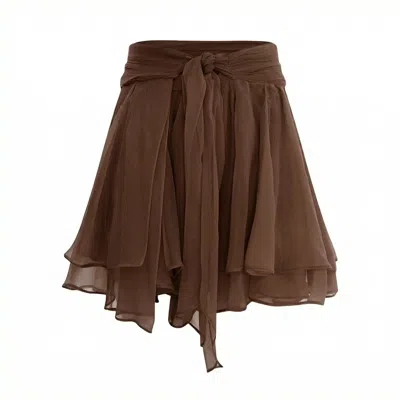 Underflirty Women's Dolce Mini Brown Skirt