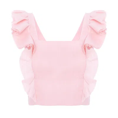 Underflirty Women's Flirty Pink Linen Top