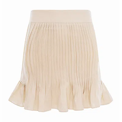 Underflirty Women's Neutrals Breeze Beige Linen Skirt In Sand
