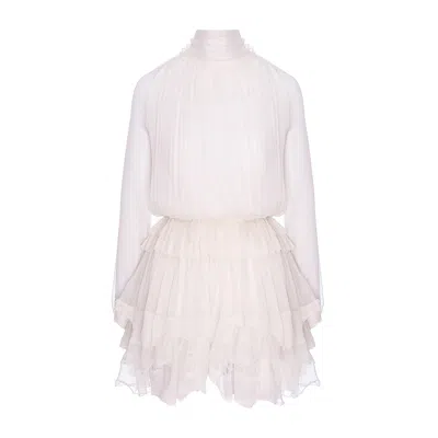 Underflirty Women's White Alinka Silk Mini Dress In Pink