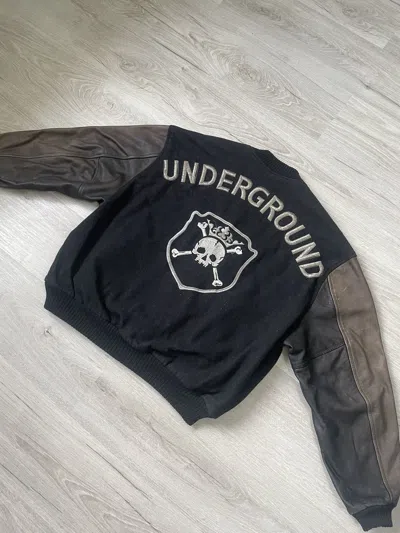 Pre-owned Underground X Vintage Men's Bomber Bogey's Big Logo Underground In Brown