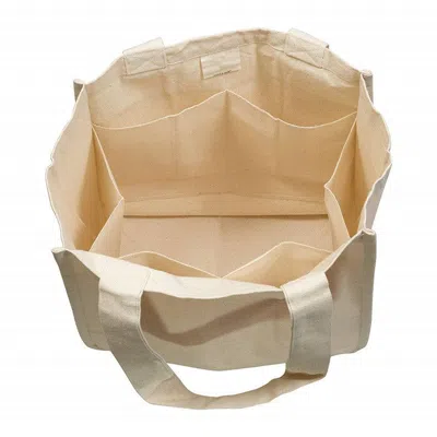 Undersac Reusable Organic Cotton Tote Mesh Bag W/6 Internal Sleeves. In Neutral