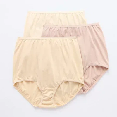 Underscore Cotton Womens 3 Pack Brief Panty In Sand