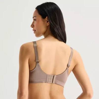 Underscore Fashion Plus Comfort Lace Trim Unlined Wireless Full Coverage Bra In Brown
