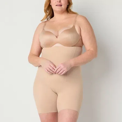 Underscore High Waist Long Leg Thigh Shaper In Brown