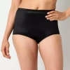 Underscore Rainbow Stretch Satin Tummy Panel Control Briefs In Black